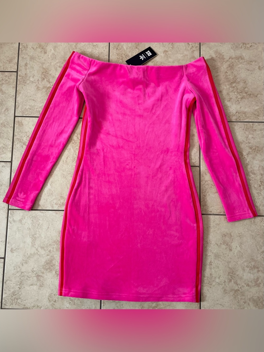 Adidas x Ivy Park velour mini dress Size L - Picture 5 of 7